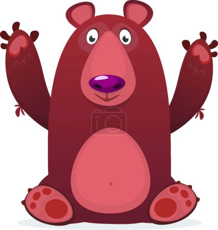 Ilustración de "Divertido oso pardo de dibujos animados. Ilustración vectorial" - Imagen libre de derechos