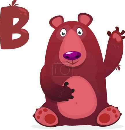 Ilustración de "Ilustrador de la letra "B es para oso". B para oso. Colección Animal Alphabet. Ilustración vectorial" - Imagen libre de derechos