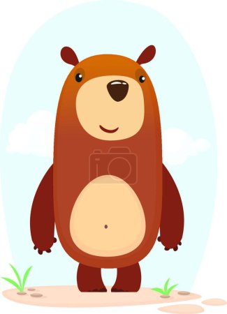Ilustración de "Dibujos animados oso feliz. Ilustración vectorial aislada" - Imagen libre de derechos