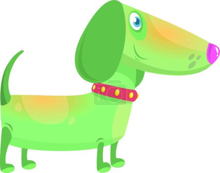 Téléchargez les illustrations : "Dessin animé drôle Dachshund chien. Illustration vectorielle
 ." - en licence libre de droit