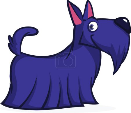 Illustration for "Cute cartoon scottish terrier. Vector black Scottie dog." - Royalty Free Image