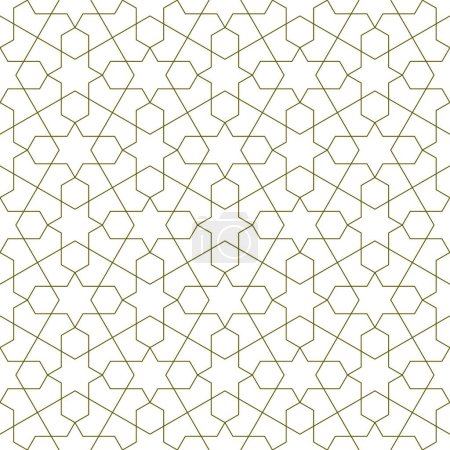 Téléchargez les illustrations : "Ornement géométrique arabe sans couture de couleur marron." - en licence libre de droit