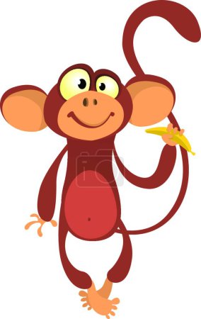 Téléchargez les illustrations : "illustration vectorielle de singe dessin animé
" - en licence libre de droit