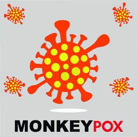 Illustration for "Monkeypox virus illustration, Monkeypox concept, Monkeypox virus outbreak pandemic design with microscopic view background" - Royalty Free Image