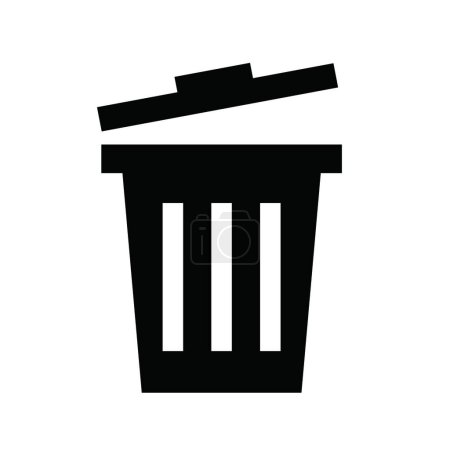 Téléchargez les illustrations : "Ouvrez l'icône poubelle. Icône vectorielle simple plate." - en licence libre de droit