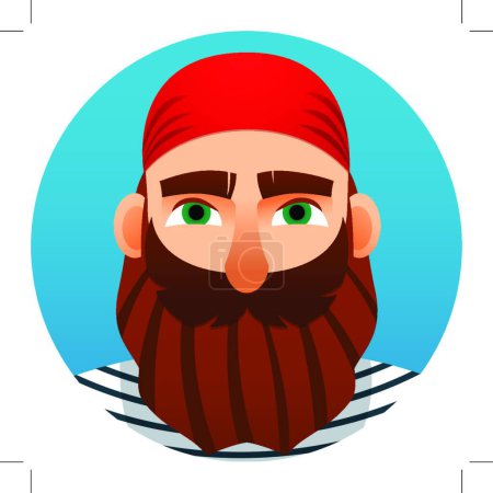 Illustration for "Portrait of a sailor. Cartoon style. Vector Image." - Royalty Free Image