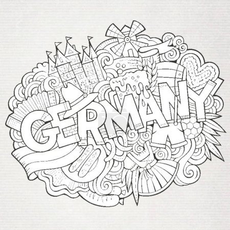 Photo pour "Dessin animé mignon gribouillis Allemagne illustration" - image libre de droit