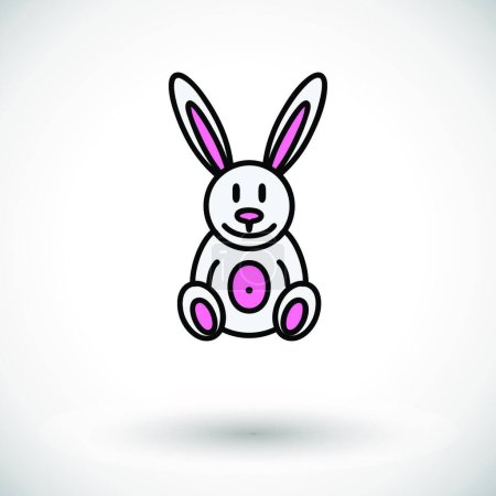 Illustration for "Rabbit toy" flat icon, vector illustration - Royalty Free Image