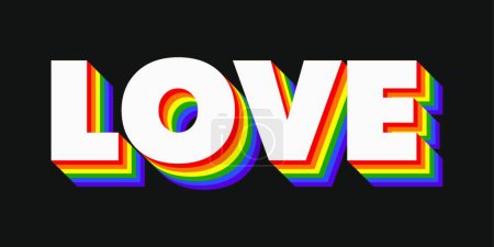 Illustration for Love Icon. LGBT related symbol in rainbow colors. Gay Pride. Raibow Community Pride Month. Love, Freedom, Toleration, Support, Symbol. Flat Vector Design Isolated on White Background - Royalty Free Image