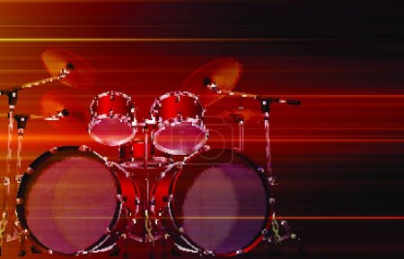 Photo for Abstract blurred music background with drum kit - Royalty Free Image