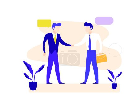 Illustration for Two Businessmen Shaking Hands on a Bargain - Royalty Free Image