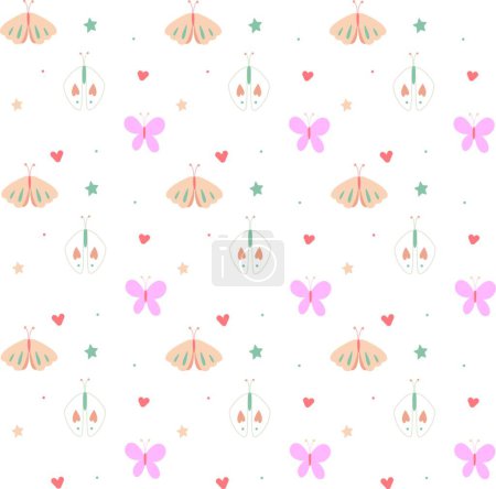 Photo for Colorful butterfly cute background pattern vector illustration - Royalty Free Image