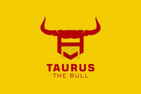 Illustration for "Letter A logo, Bull logo,head bull logo, monogram Logo Design Template Element" - Royalty Free Image