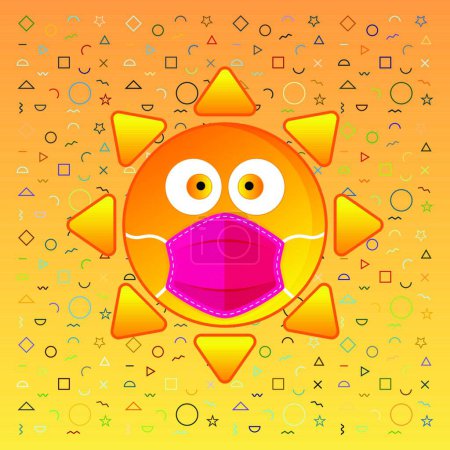 Illustration for Cartoon mask emoji design artwork - Royalty Free Image
