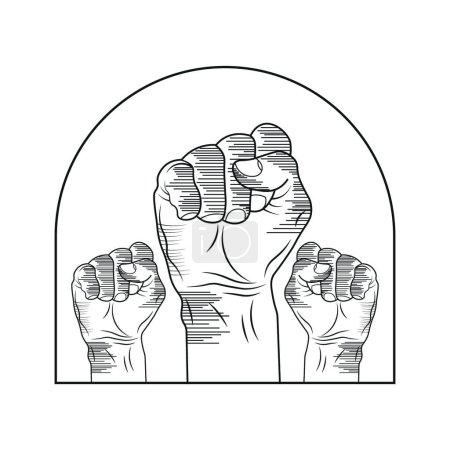 Illustration for Protest Banner about Human Right of Black People in U.S. America. Vector Illustration. Icon Poster and Symbol, Stop Racism. - Royalty Free Image