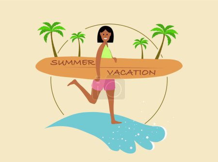 Ilustración de "Vector verano logo plano." - Imagen libre de derechos