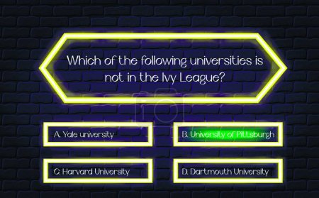 Illustration for Quiz game questions and choice test menu neon horizontal template. Vector layout of the TV show competition of intellectual tasks, a screen with options for questions and answers in frames - Royalty Free Image