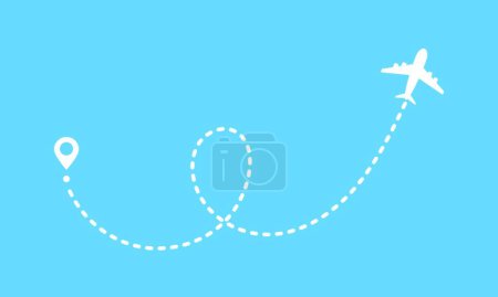 Illustration for "Airplane routes travel vector icon isolated on white background" - Royalty Free Image