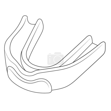 Téléchargez les illustrations : "Illustration vectorielle de croquis de protège-dents sport" - en licence libre de droit