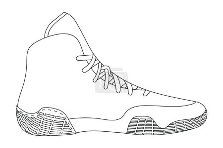 Téléchargez les illustrations : "Illustration vectorielle de croquis de chaussures de lutte." - en licence libre de droit