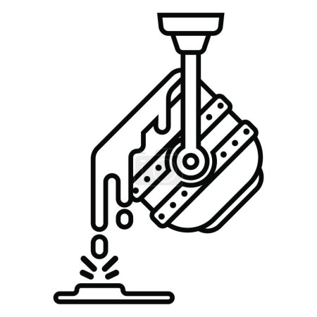Illustration for "molten metal linear icon. iron smelting plant." - Royalty Free Image