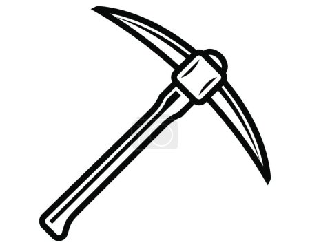 Illustration for "linear icon old pickaxe for resource extraction. working tool in the mine." - Royalty Free Image