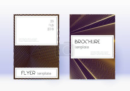 Illustration for "Stylish cover design template set. Gold abstract l" - Royalty Free Image