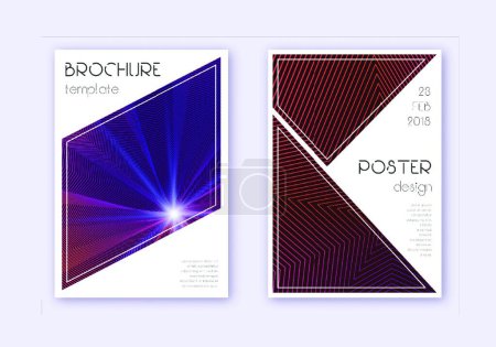 Ilustración de "Conjunto de plantillas de diseño de cubierta triangular. Abstrac violeta" - Imagen libre de derechos