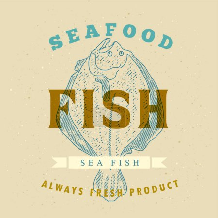 Téléchargez les illustrations : "Modèle de logo "Poisson, fruits de mer" - en licence libre de droit