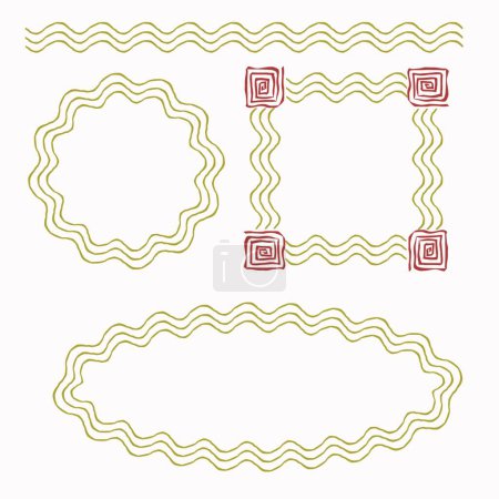 Illustration for "Decorative frames. Retro ornamental frame, vintage rectangle ornaments and ornate border. Decorative wedding frames, antique museum picture borders or deco devider. Isolated icons vector set" - Royalty Free Image