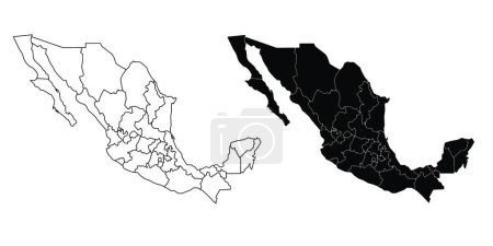Illustration for "Mexico political map. Low detailed" - Royalty Free Image