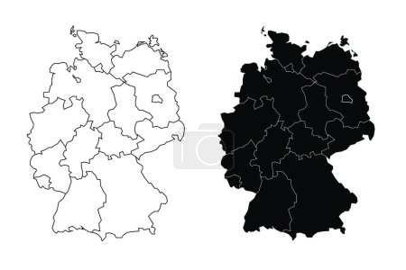 Ilustración de "Alemania mapa político. Bajo detalle" - Imagen libre de derechos
