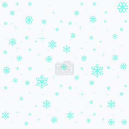 Téléchargez les illustrations : "Beau fond sans couture pour Joyeux Noël et Nouvel An. Flocons de neige blancs sur fond bleu. Illustration vectorielle." - en licence libre de droit