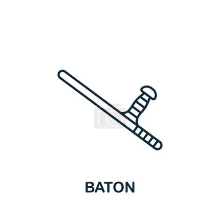 Illustration for Baton icon. Line simple line Protest icon for templates, web design and infographics - Royalty Free Image