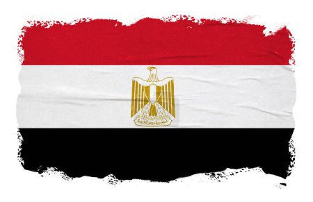 Foto de Bandera de Egipto abstracta con efecto de pincelada de tinta. - Imagen libre de derechos