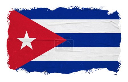 Foto de Bandera de Cuba abstracta con efecto de pincelada de tinta. - Imagen libre de derechos