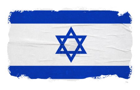 Foto de Bandera de Israel abstracta con efecto de pincelada de tinta. - Imagen libre de derechos