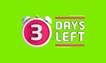 Foto de Three days left. Left days countdown banner in 3D. Sales time co - Imagen libre de derechos