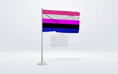 Photo for 3D illustration of the Gender Fluid flag symbol of the LGBTQ+ movement that demonstrates Pride and Freedom - Royalty Free Image