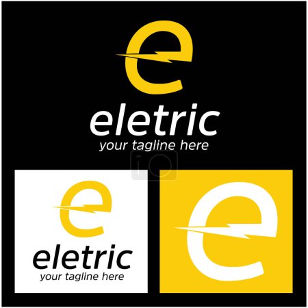 Foto de Abstracto Letra E Electricidad Logo. Plantilla de diseño de logotipo de vector plano Elemento - Imagen libre de derechos