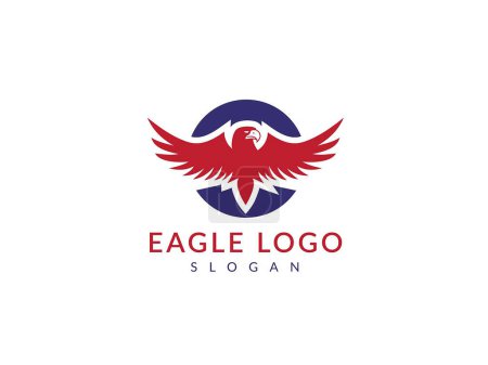Illustration for Majestic Eagle Logos red, Captivating Designs for Your Brand. Falcon Eagle Bird Logo Template vector icon Oil, gas and energy logo concept - Royalty Free Image