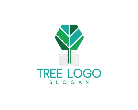 Ilustración de Plantilla vectorial diseño logo árbol. Logotipo de naturaleza, medio ambiente y ecología. Icono del logotipo del árbol para el vector de la marca y editable - Imagen libre de derechos