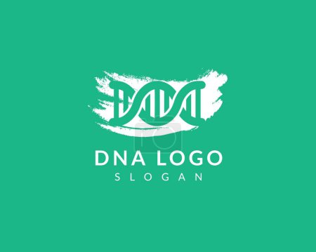 Illustration for DNA logo design for biologicals purposed. editable and unique design for your business.  DNA Icon with Brush Mark for Brand vector and editable - Royalty Free Image