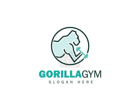 Illustration for Gorilla Gym logo design template. Modern horse logo design. Creative Gorilla Gym logo Icon - Royalty Free Image