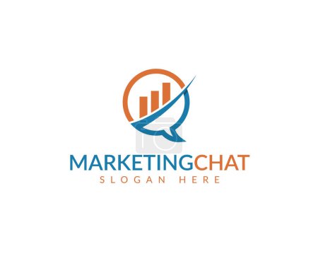 Marketing Chat Logo Design editable vector