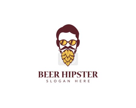 Ilustración de Cerveza Hipster logo vector editable - Imagen libre de derechos