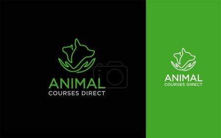 Illustration for Cat and dog animal pet shop logo vector - Royalty Free Image