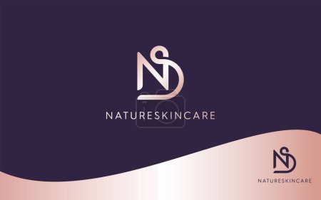 Lettre NS logo beauté vecteur