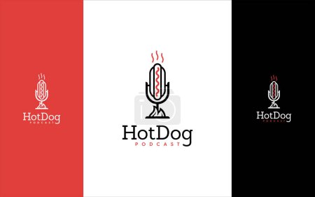 Vecteur de logo podcast chaud