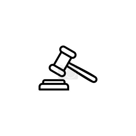 Illustration vectorielle de l'icône Gavel. juge signe et symbole marteau. icône de loi. vente aux enchères marteau